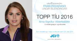 Arna Sigríður Albertsdóttir - Topp 10 2016 - Framúrskarandi ungir Íslendingar